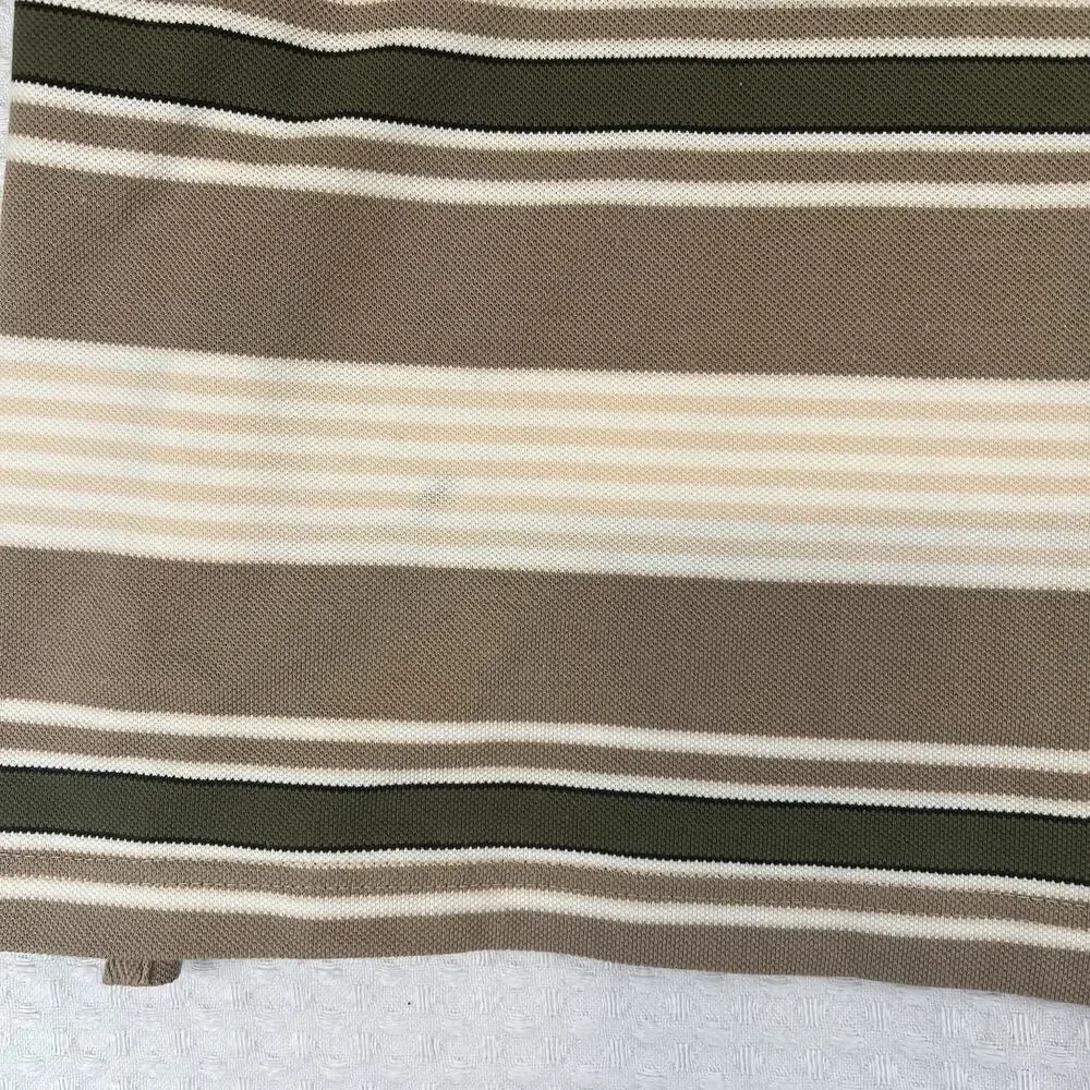 Polo Ralph Lauren Rugby Shirt XL Beige Green Striped Long Sleeve NWT